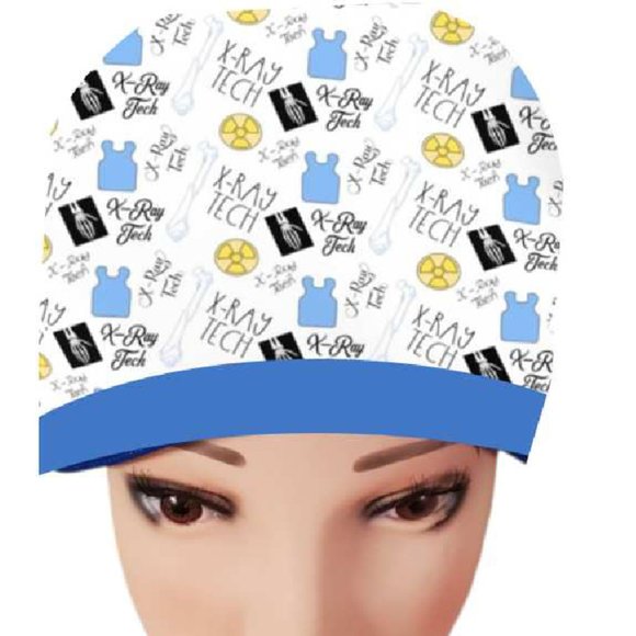 Xray Tech, x-ray Pixie Cap - Scrub, Surgical, Medical, Doctor Hat, Nurse Hat - Picture 1 of 2